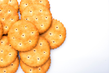 crackers closeup. crackers on a white background. biscuit