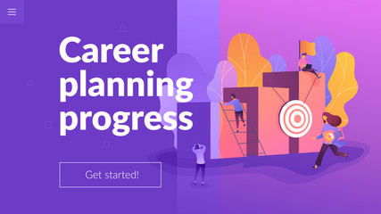 Career and personality development, career builder, career planning progress concept on white background. Website interface UI template. Landing web page with infographic concept creative hero header