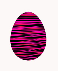 Easter eggs with bright pink stripes