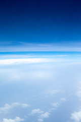 blue sky background with tiny clouds. panorama