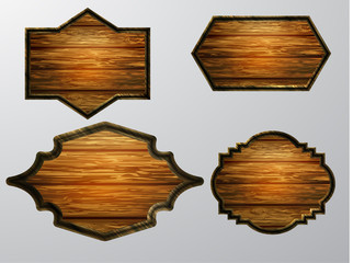 Vector realistic illustration of wooden signboard