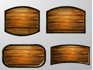 Vector realistic illustration of wooden signboard