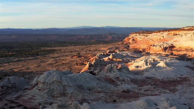 Aerial view of White Pocket, Vermilion Cliffs National Monument, Utah, Arizona, United States