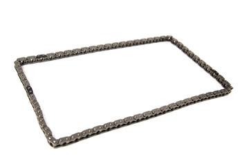 car chain on white background frame