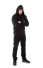 Police: Suspicious Hooded Criminal Stands And Looks To Camera