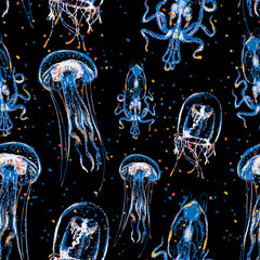 pattern with sea creatures