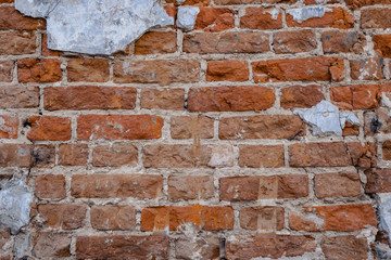 old red brick wall texture background dark