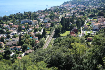 Fototapeta na wymiar View to Stresa at Lake Maggiore, Italy