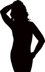 a woman riding hand, silhouette vector