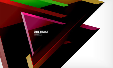 Flying triangles compostion geometric background