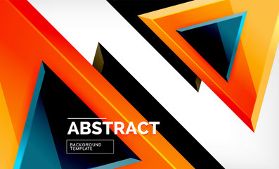 Triangular low poly background design, multicolored triangles