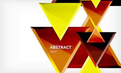 Flying triangles compostion geometric background
