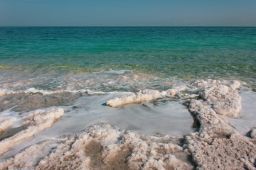 Fototapeta na wymiar Hot lake on the Dead sea in Israel
