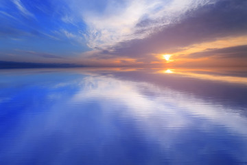 Fototapeta premium the simulated reflection of the sun's dawn / bright background scenery