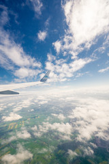 Airplane window view