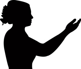 a woman riding hand, silhouette vector