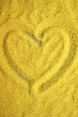 Heart shape on bulghur weat