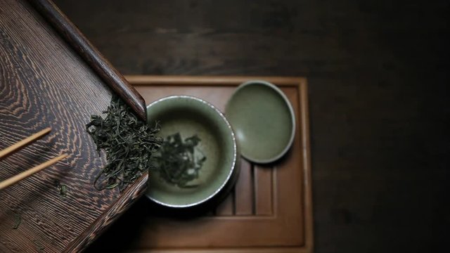 Green Chinese tea ceremony 