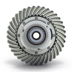 The differential gear on white background 3d illustration