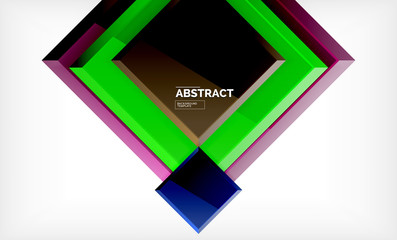 Geometric abstract background, modern square design