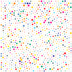 Vector colorful dotted seamless pattern. Multicolored decorative design card.Holiday pattern abstract background. Isolated dots for your design.