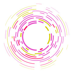 Vector modern creative backdrop of vivid multi colored curved elements.Multicolored decorative design halftone circle lines isolated on white.Circular abstract background.