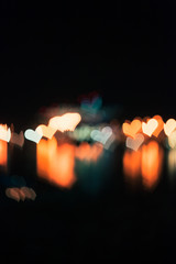 Bokeh hearts background effect