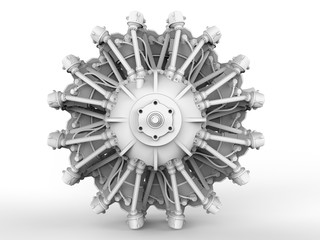 3D rendering - front radial engine view © 3DConcepts