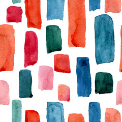 Seamless Pattern of Watercolor Colorful Brushstrokes
