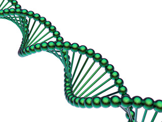 3D illustration - green DNA strand