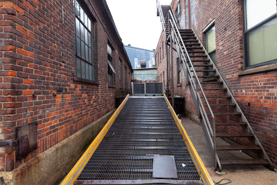 Loading dock ramp and staircase