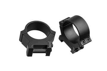 Obraz premium Quick disconnect mount made for holding a scope on a rifle isolated on white back. Quick Release Sniper Cantilever Scope Mount.