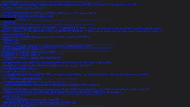 Blue screen coding hacker concept animation with glitch. Programming code typing error. Big data and Internet cyber attack. Programming code abstract. Blockchain concept, computer digital code