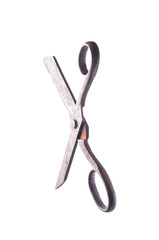 Vintage roofing scissors on white background isolate