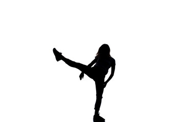 Fototapeta na wymiar Girl doing breakdance