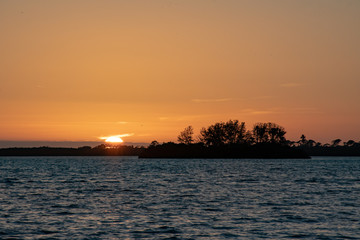 Sunset on the inter coastal waterways of Florida, USA