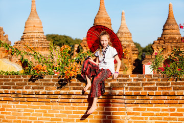 Young girl in Bagan Myanmar
