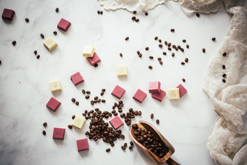 Chocolate and Coffee Bean Textured Background