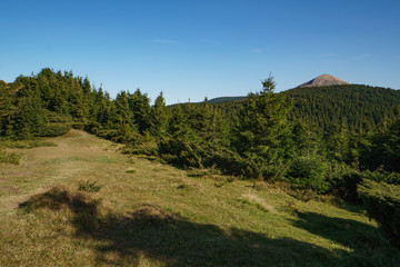 Landscape of Mount Hoverla is the highest mountain of the Ukrainian Carpathian Mountains, Chornohora