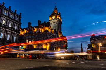 Fototapeta na wymiar Edinburgh city and Night, Long Exposure shots, Scotland Uk, Traveling in Europe