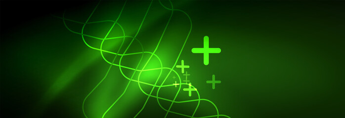 Shiny neon lights background, techno design, modern wallpaper for your project