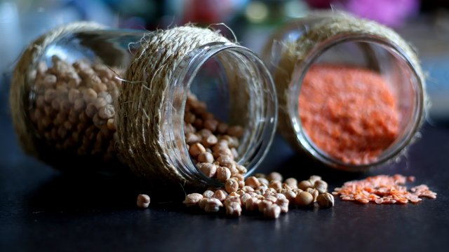 Bocaux de l&eacute;gumes secs en vrac