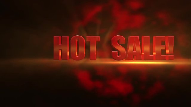 3D hot sale promotion background with abstract red background 4k. Sales event concept