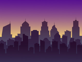 city background with buildings silhouettes