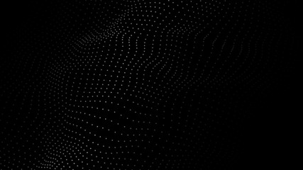 Abstract background. Big data. Vector illustration. Wave of particles.