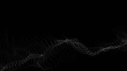 Abstract background. Big data. Vector illustration. Wave of particles.