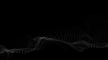 Abstract background. Big data. Vector illustration. Wave of particles.