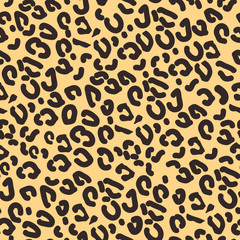 Leopard pattern. Seamless vector print. Realistic animal texture. Abstract repeating pattern - leopard skin imitation can be painted on clothes or fabric. eps10