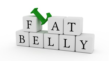 Fototapeta premium Fat or flat belly cubes on white background. Isolated 3d illustration.jpg