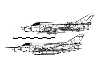 Sukhoi Su-17 Fitter. Outline drawing